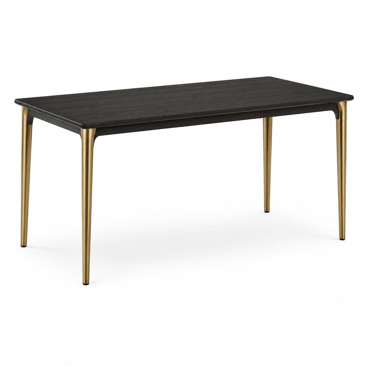 Moderner Esstisch 160 × 80 × 75 cm in Schwarz/Gold aus Holzwerkstoff und Metall